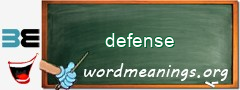 WordMeaning blackboard for defense